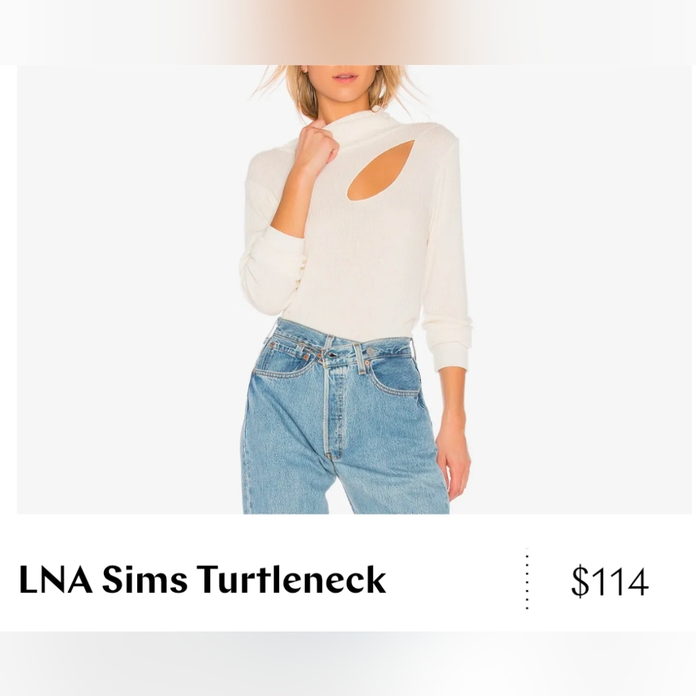 LNA White Sims Turtleneck